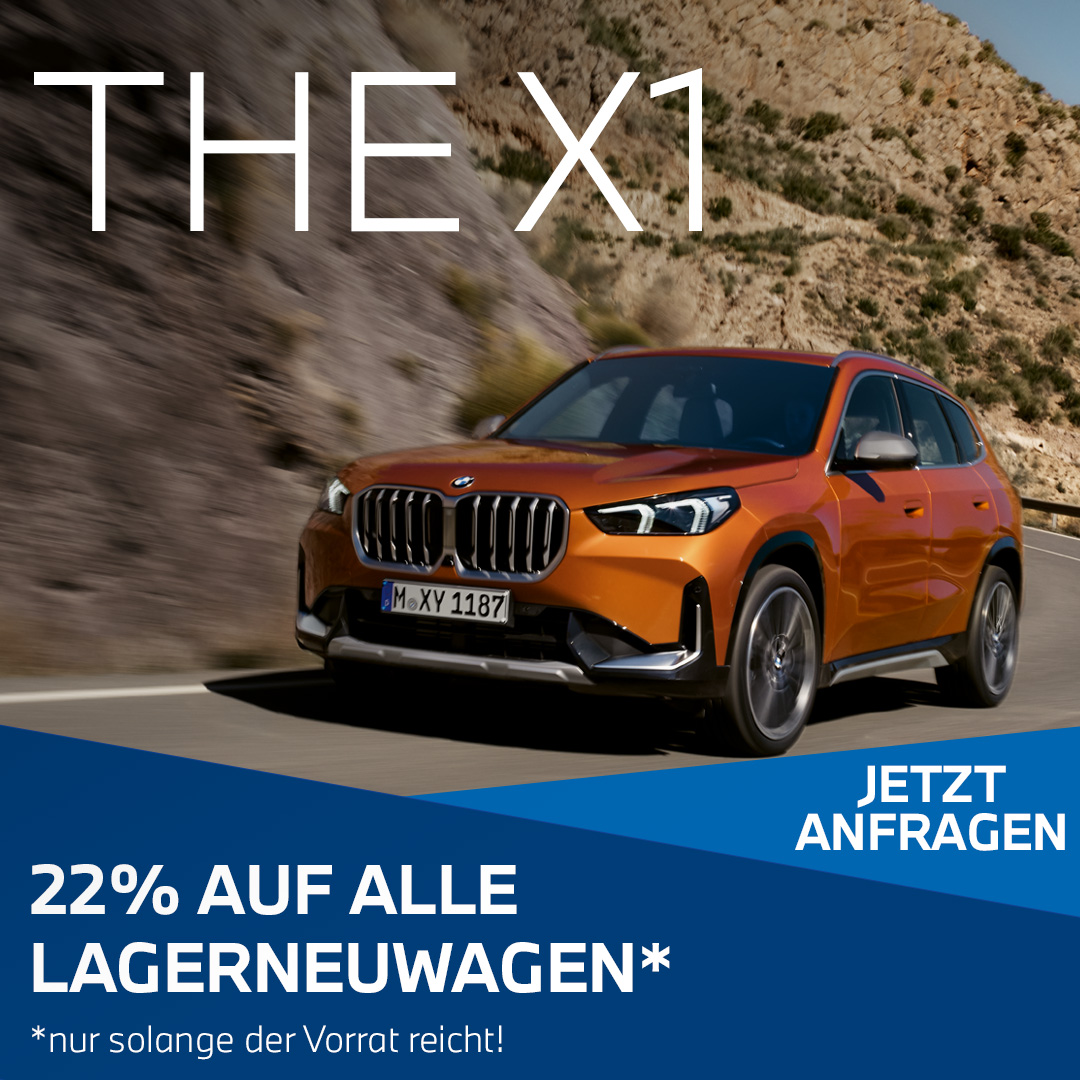BMW X1 sofort verfügbar Lageraktion 22% auf Bestandsware