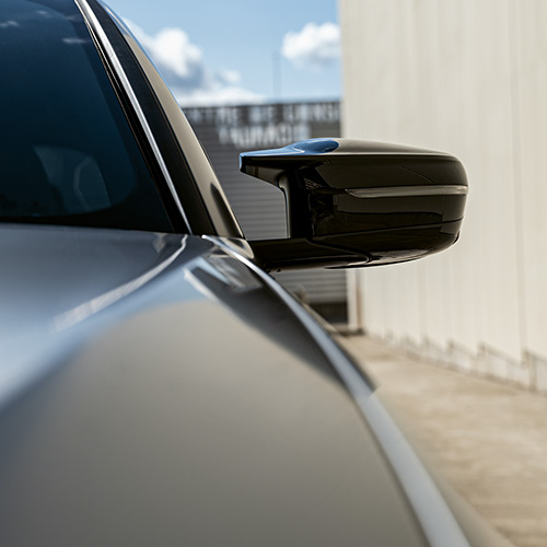 BMW 3er Limousine, Blick auf den Spiegel