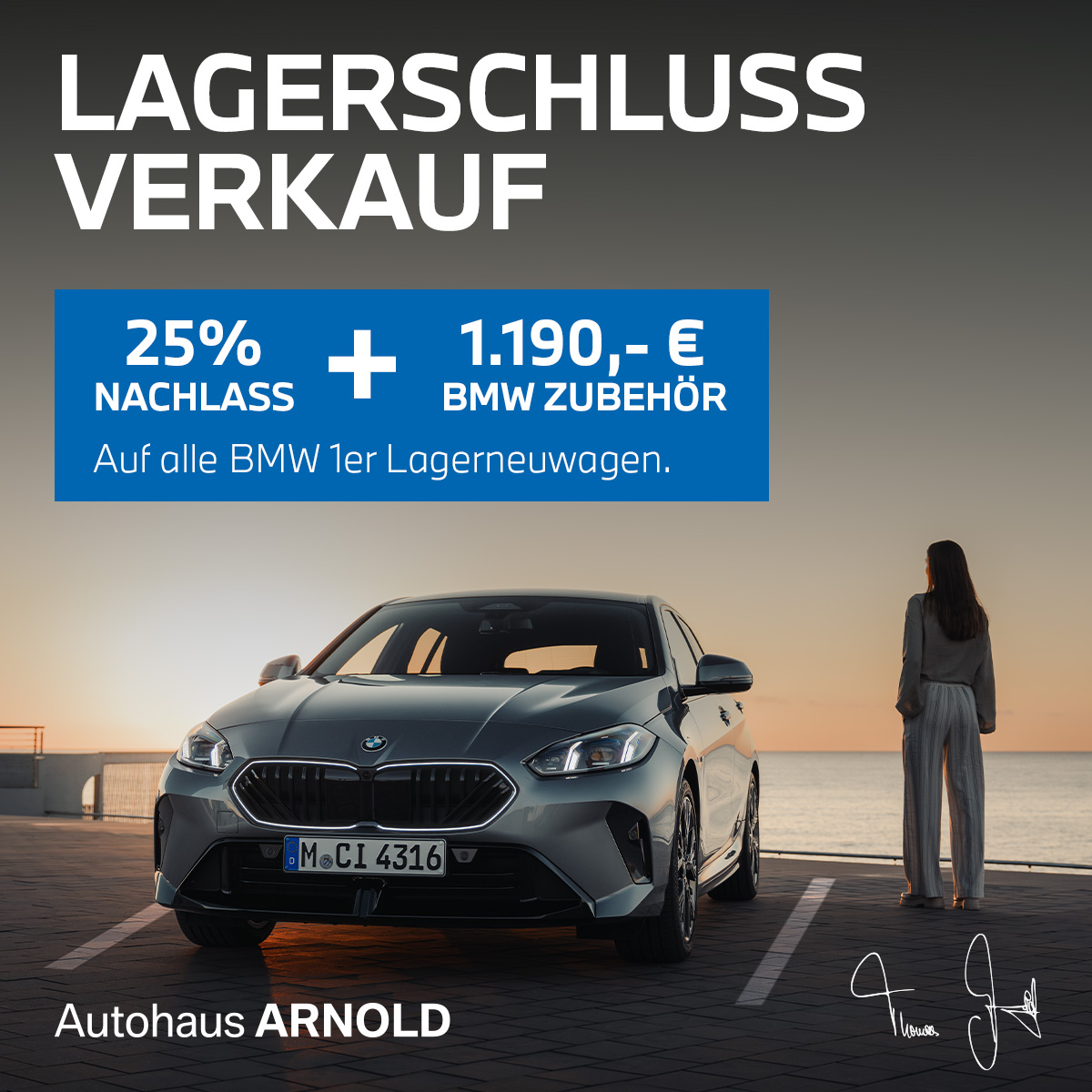 BMW 1er Lagerschlussverkauf. 25% Nachlass + 1.190 € BMW Zubehör