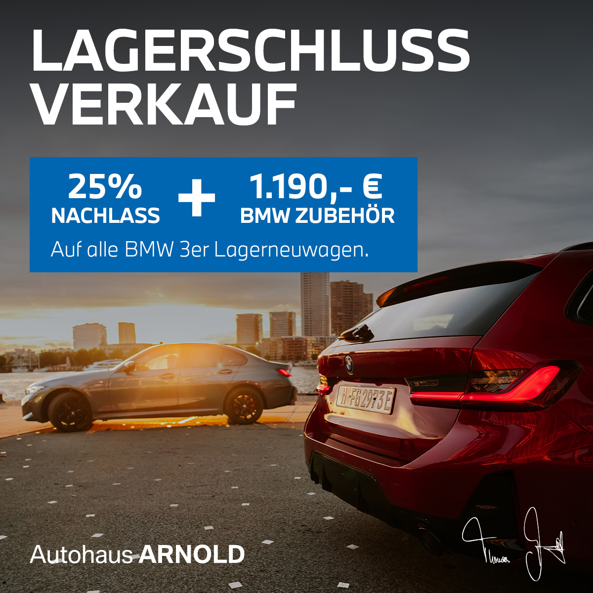 BMW 3er Lagerschlussverkauf. 25% Nachlass + 1.190 € BMW Zubehör