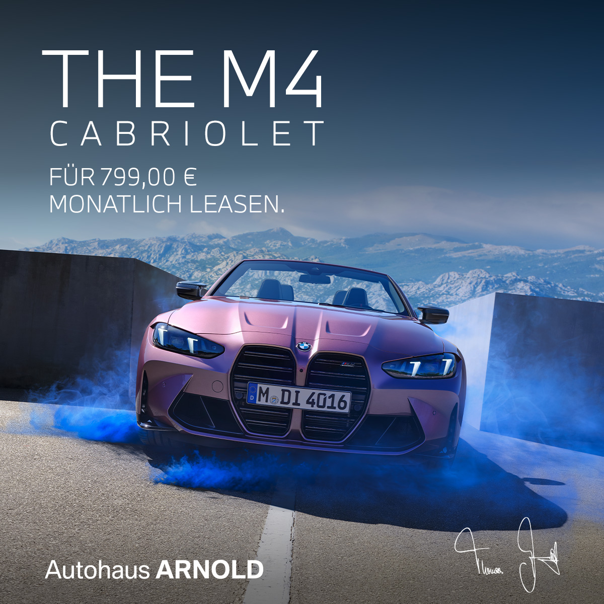BMW M4 Cabrio Aktionsangebot 799,00 € monatlich leasen