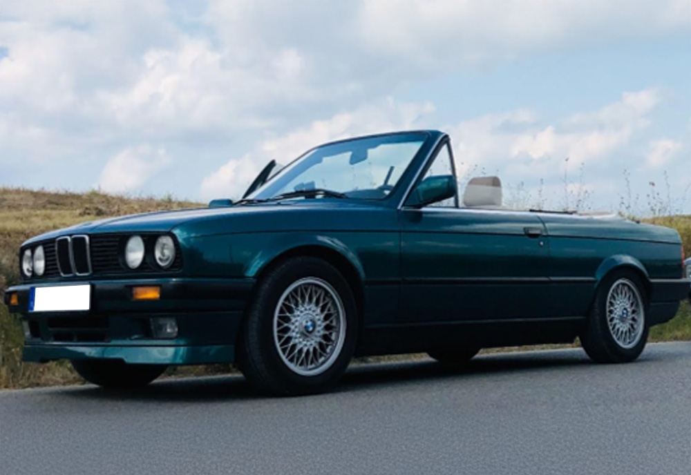 BMW 325i Cabrio Baujahr 1990 bei der MOTION Spessart Rallye 2026