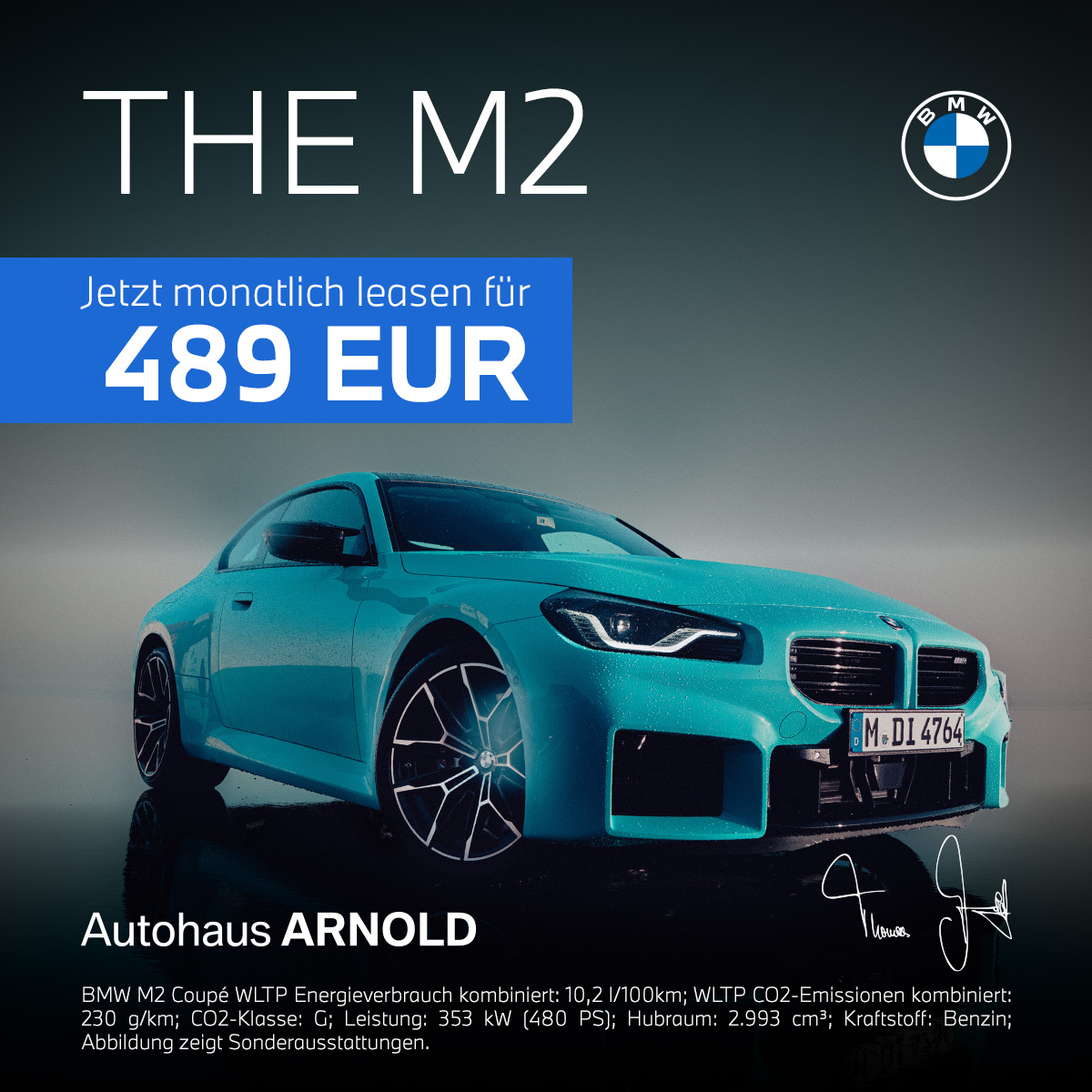 BMW M2 Coupé Aktionsangebot für 489,00 € monatlich leasen im Autohaus ARNOLD