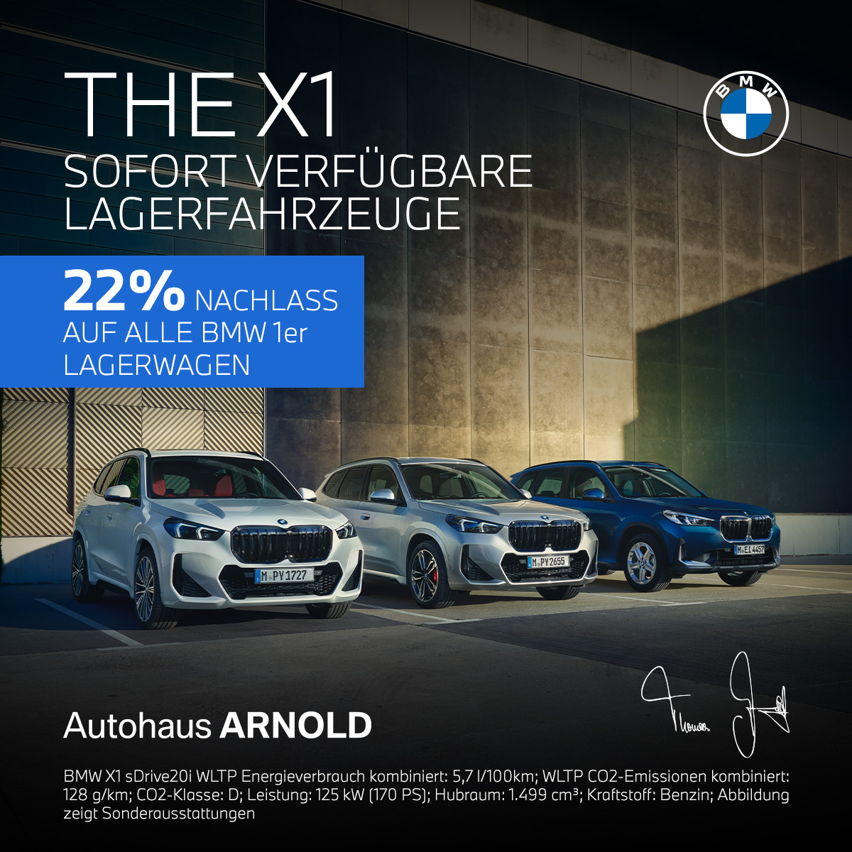 BMW X1 Lagerwagen Aktion. 22% Rabatt auf alle Lagerwagen