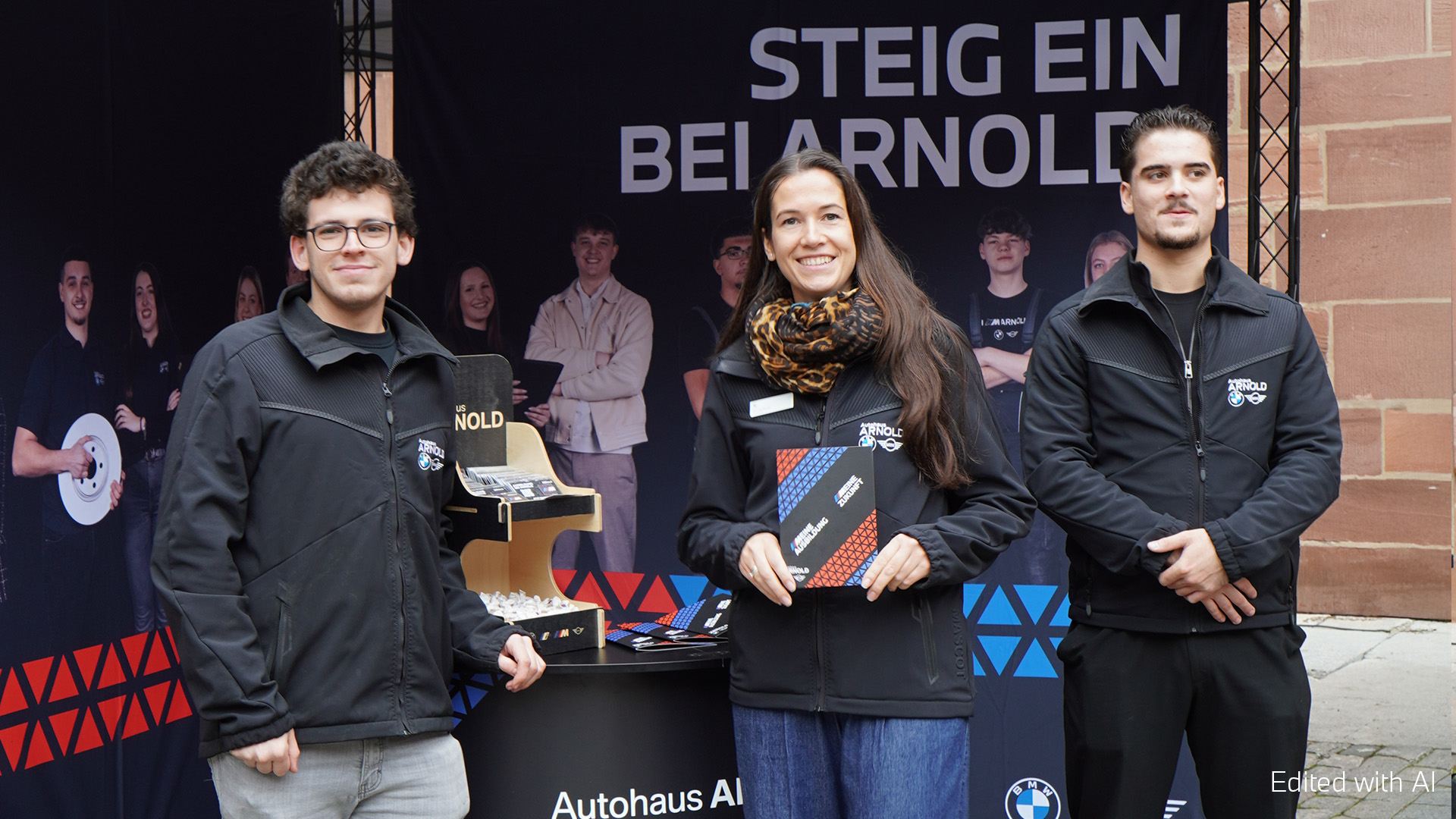 Azubiteam am Infostand bei BMW und MINI Arnold auf der Mobilia